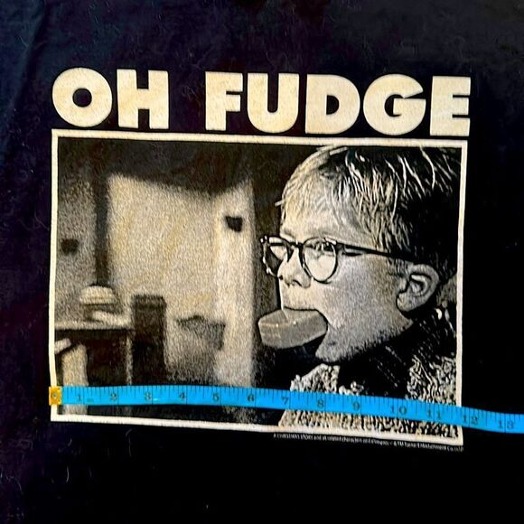 COPY - Black T-Shirt with 'Oh Fudge' Graphic Christmas Story Size XL - Picture 4 of 5